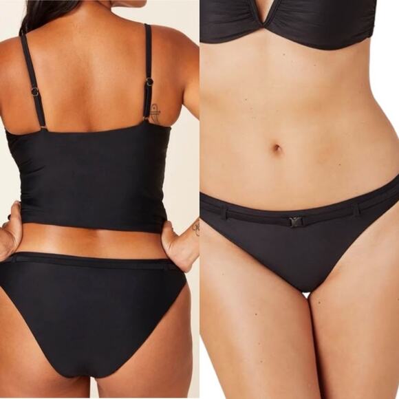 Andie Swim The Riviera Bikini Bottom BLACK XS 90s Vibe - Picture 1 of 15